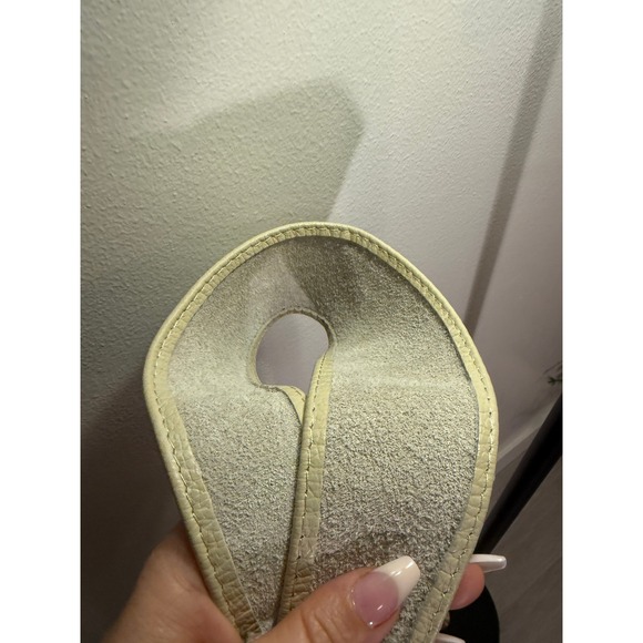 Cream Pebbled Leather Wrap Obi Belt Adjustable Waist Cinch Ivory Wide Tie Strap - Picture 4 of 6